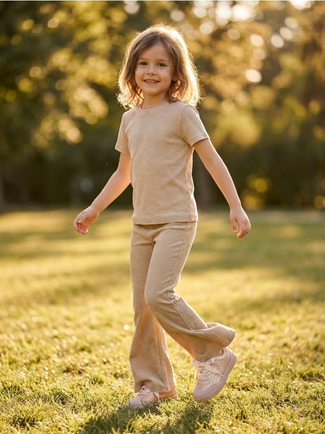 Sinsay - Tricou ribbed cu efect de spălare - bej