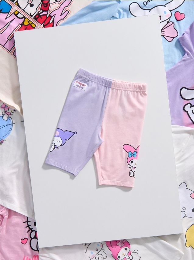 Sinsay - Bawełniane legginsy z nadrukiem My Melody and Kuromi - wielobarwny