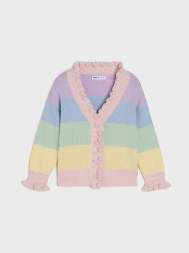 Sweter z ozdobnymi falbanami - SINSAY