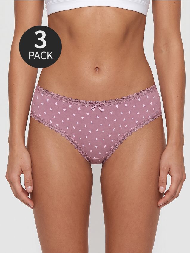 Sinsay - Chiloți din bumbac cu dantelă 5 pack - multicolor
