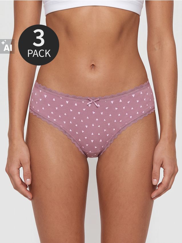 Sinsay - Chiloți din bumbac cu dantelă 5 pack - multicolor