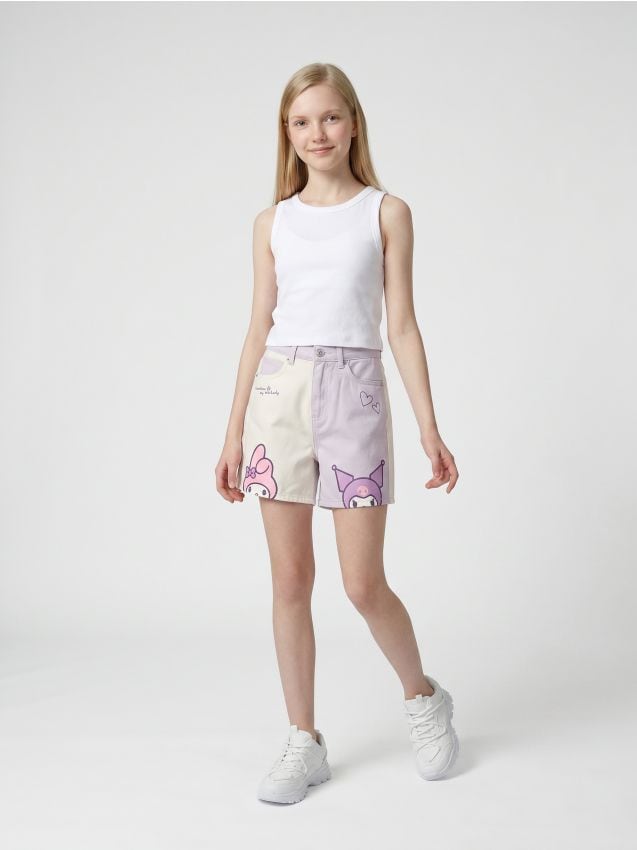 Sinsay - Pantaloni scurți de blugi My Melody and Kuromi - multicolor