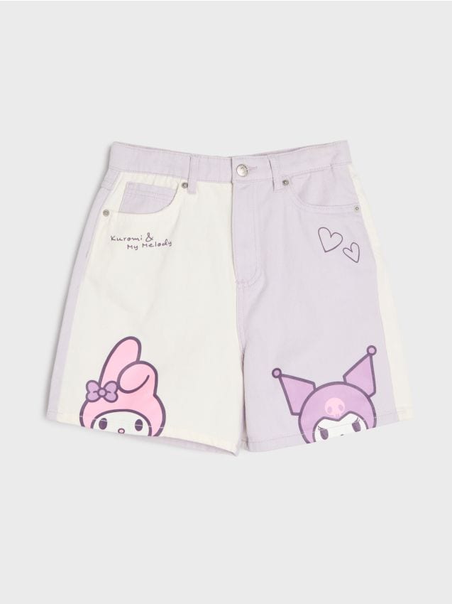Sinsay - Jeansowe szorty My Melody and Kuromi - wielobarwny