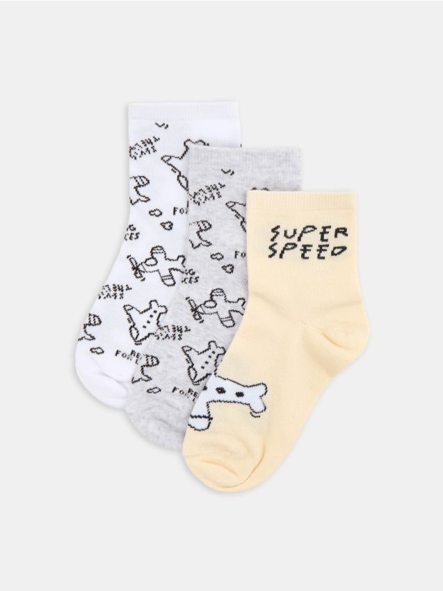 Sinsay - Set de 3 perechi de șosete cu conținut ridicat de bumbac - multicolor