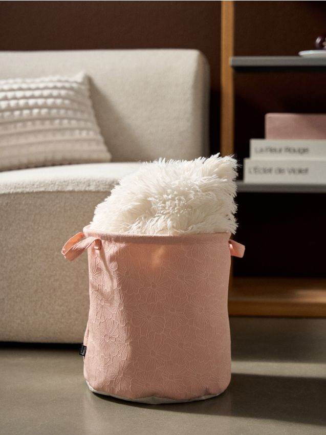 Sinsay - Coș pentru depozitare cu motiv floral - roz