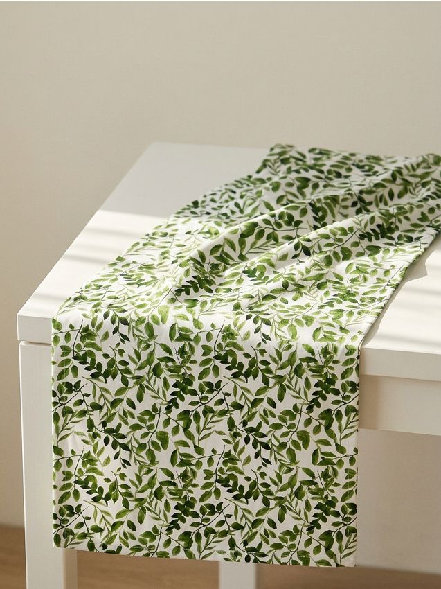 Sinsay - Traversă de masă cu motiv de frunze - verde