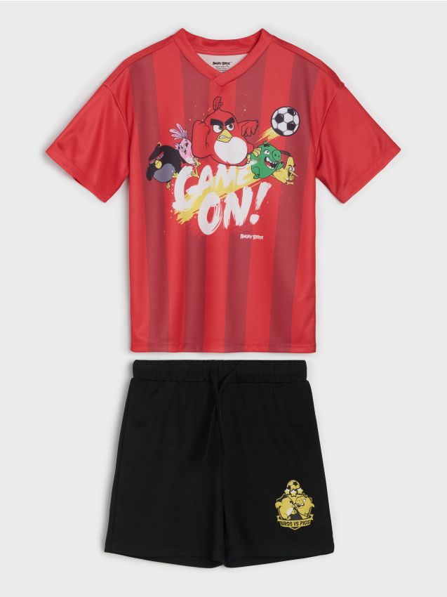 Sinsay - Compleu cu tricou și pantaloni scurți Angry Birds - multicolor