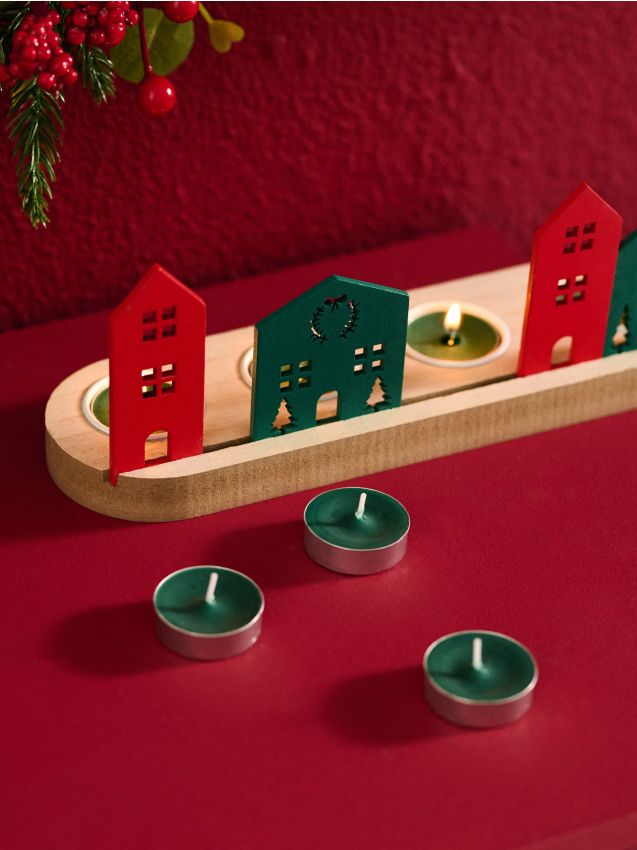 Sinsay - Súprava 10 sviečok Christmas Green - zelená