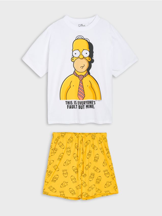Sinsay - Dvodijelna pamučna pidžama s printom The Simpsons