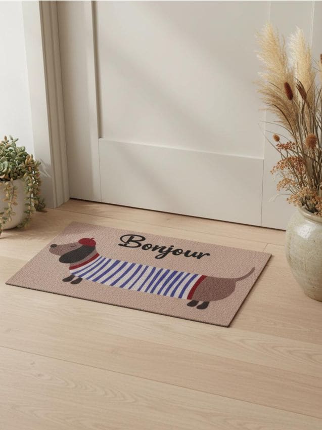 Sinsay - Covoraș de intrare cu motiv cățeluș teckel în pulover - multicolor