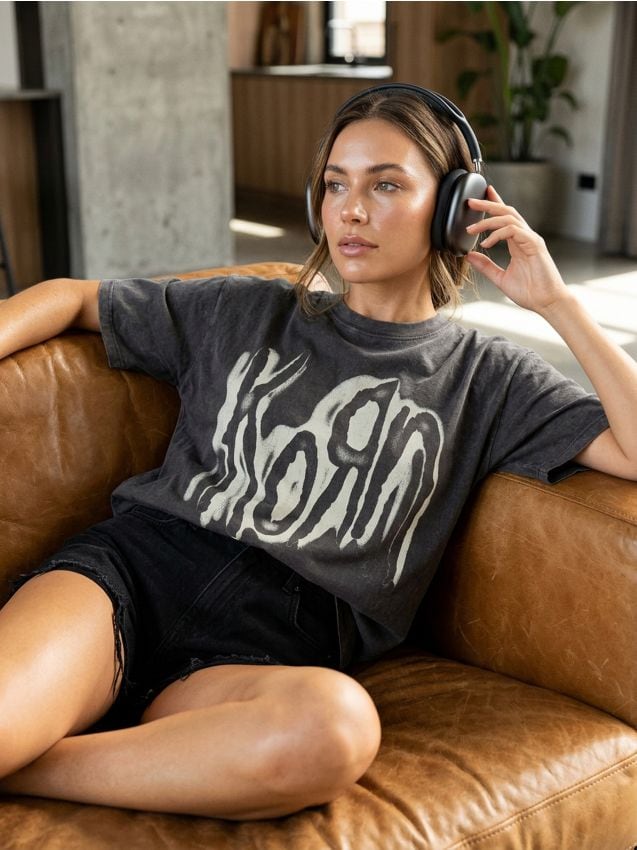 Sinsay - Tricou cu imprimeu Korn - gri-închis