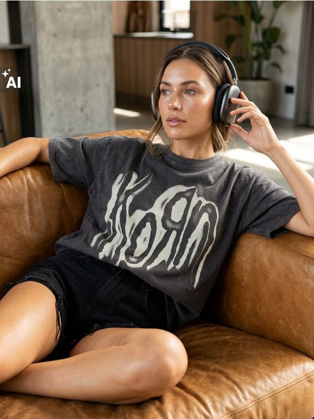 Sinsay - Tricou cu imprimeu Korn - gri-închis
