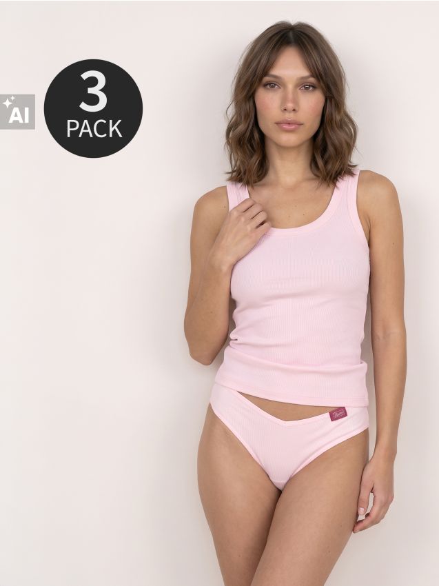 Sinsay - Chiloți Brazilieni Cu Textură Reiată 3 pack - multicolor