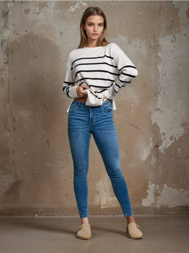Sinsay - Džínsy skinny fit - modrá