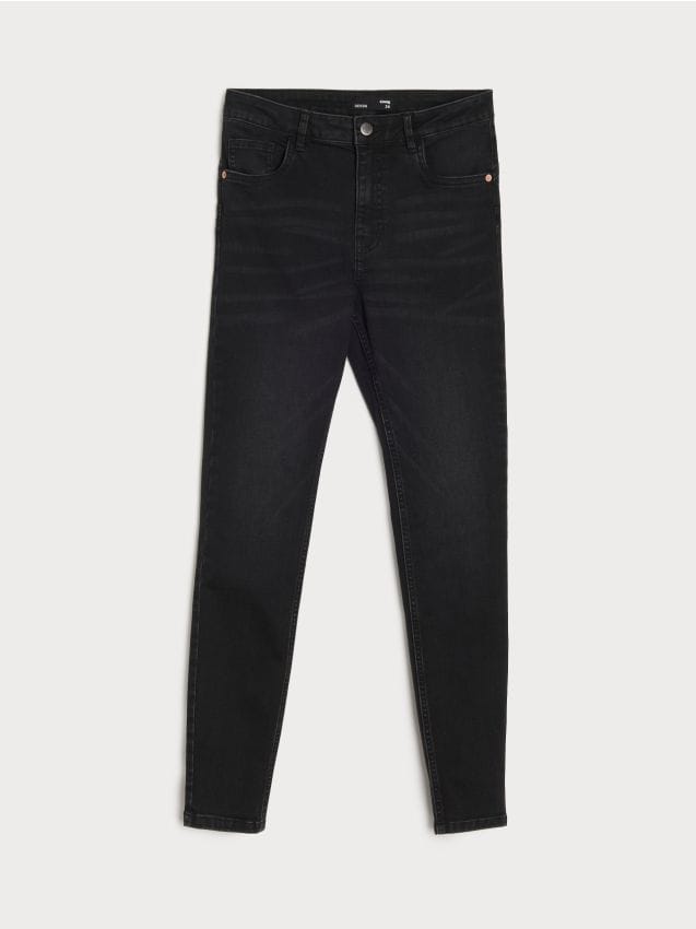 Sinsay - Jeansy skinny fit - czarny