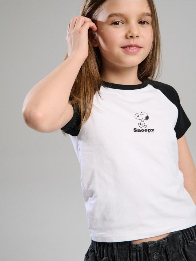 Sinsay - Tricou din bumbac cu imprimeu Peanuts - alb