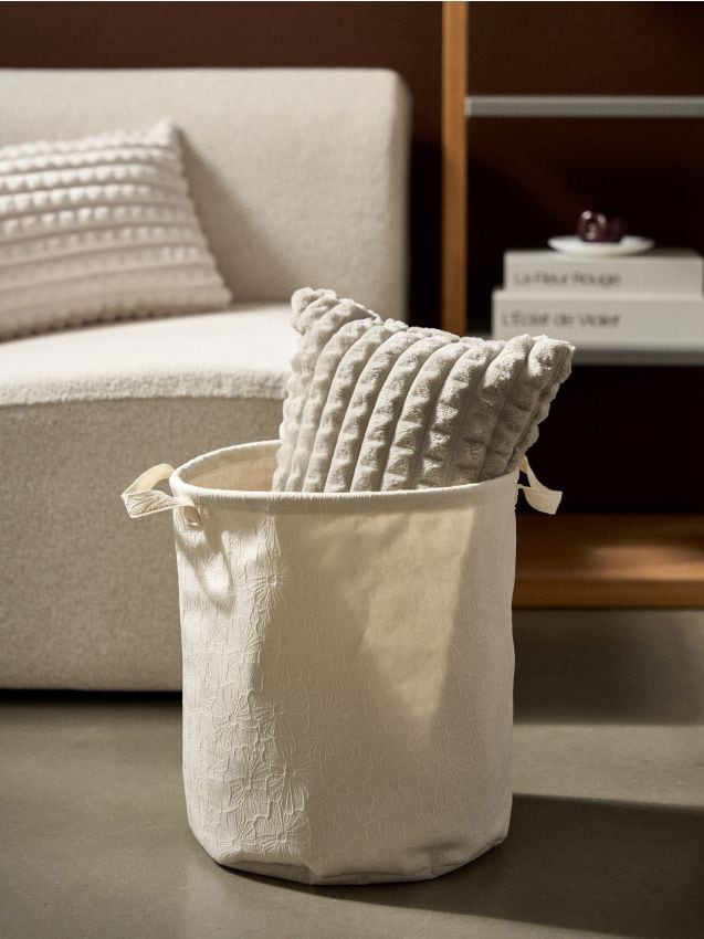 Sinsay - Coș pentru depozitare cu motiv floral - nude