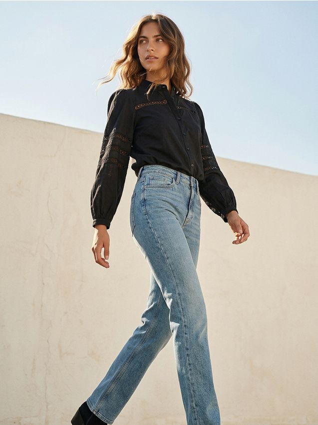 Sinsay - Blugi evazați - albastru