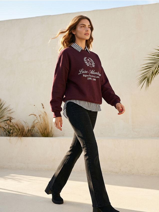 Sinsay - Blugi evazați - negru