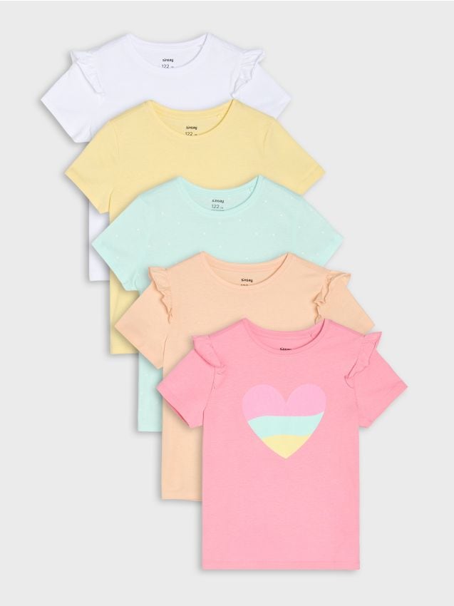 Sinsay - Tricouri din bumbac 5 pack - multicolor