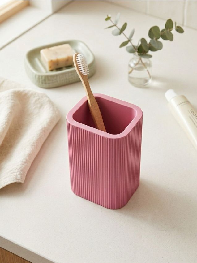 Sinsay - Suport pentru periuțe de dinți cu striații - roz