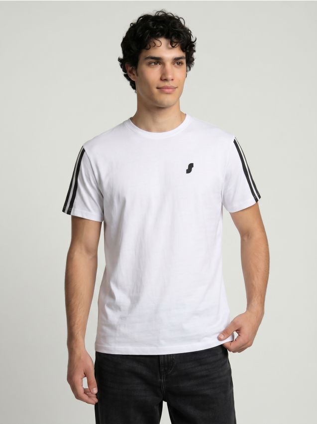 Sinsay - Tricou din bumbac cu mânecă scurtă - alb