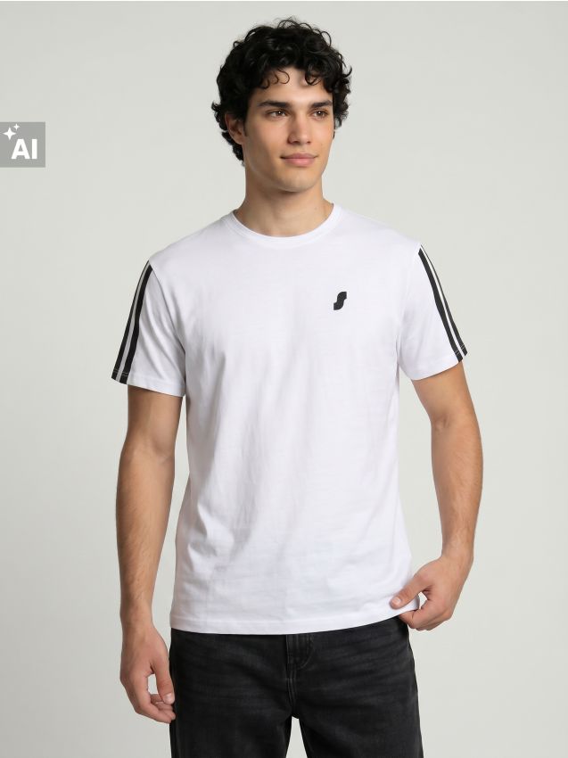 Sinsay - Tricou din bumbac cu mânecă scurtă - alb