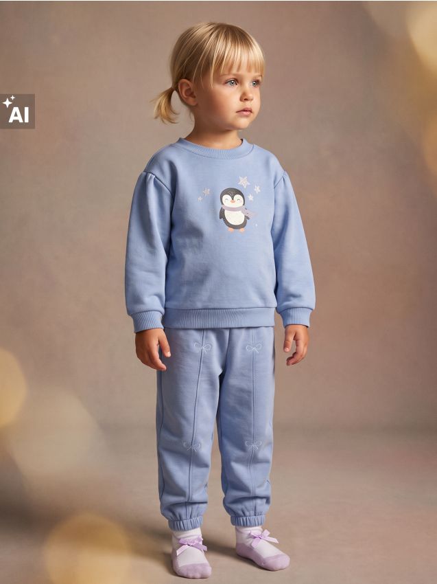 Sinsay - Pantaloni jogger cu amestec de bumbac - albastru