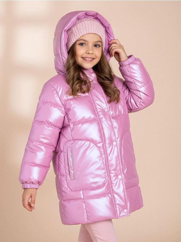 Sinsay - Prešívaný kabát s umelou kožušinou - pastelová ružová