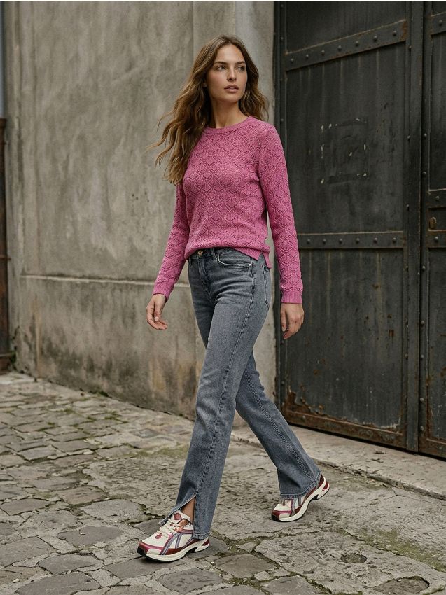 Sinsay - Blugi straight cu talie medie - gri