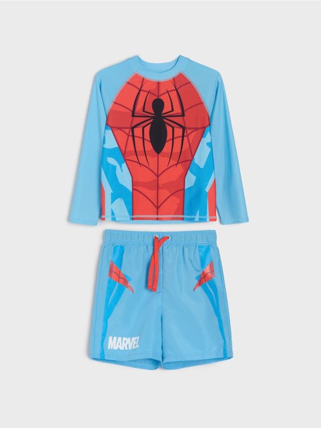 Sinsay - Compleu cu tricou și pantaloni scurți Spider-Man - multicolor