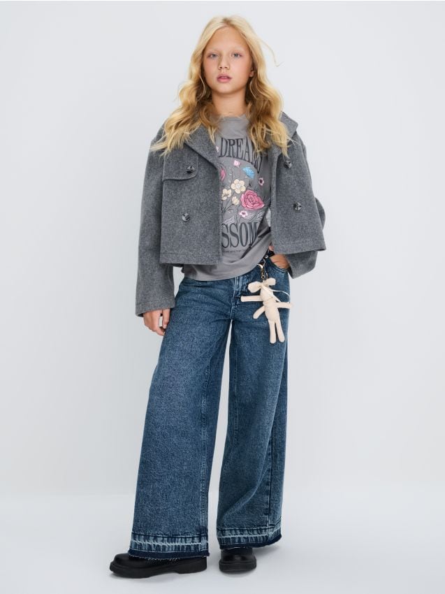 Sinsay - Rifle wide leg - modrá