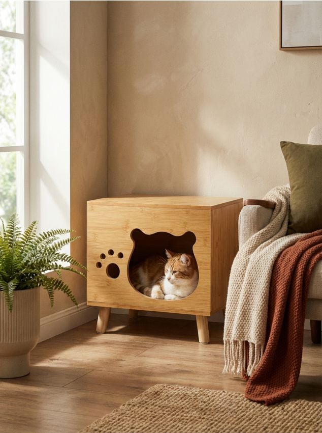 Sinsay - Dulap cu loc de dormit pentru pisică - bej