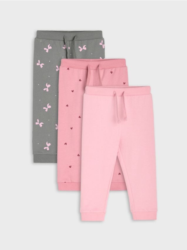 Sinsay - Set de 3 perechi de pantaloni sport jogger - roz