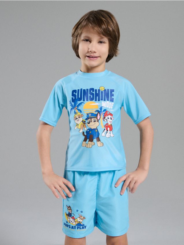 Sinsay - Compleu cu tricou și pantaloni scurți PAW Patrol - albastru