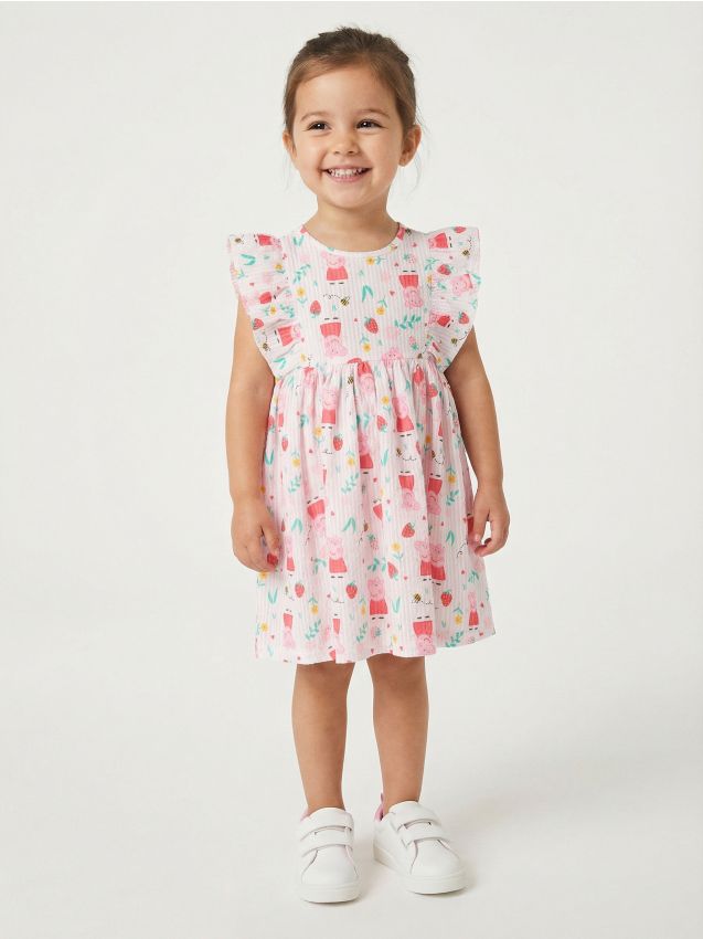 Sinsay - Rochie babydoll Peppa Pig - alb
