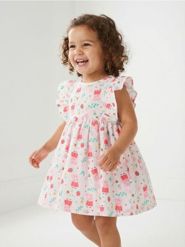 Sinsay - Rochie babydoll Peppa Pig - alb