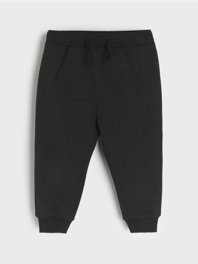 Sinsay - Pantaloni din bumbac jogger - negru