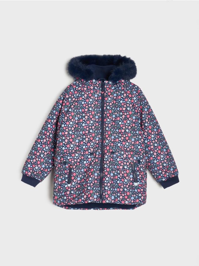 Sinsay - Zateplená bunda s kapucňou - tmavomodrá