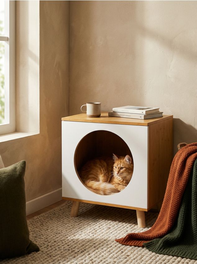 Sinsay - Dulap cu loc de dormit pentru pisică - bej