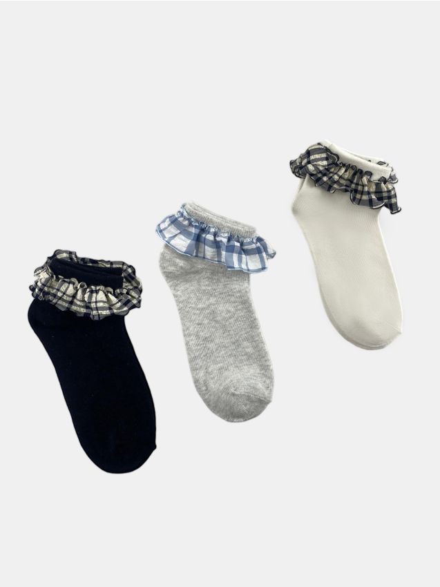 Sinsay - Șosete cu dungi și volane decorative 3 pack - multicolor