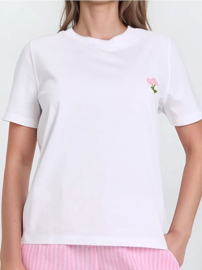 Tricou din bumbac cu broderie