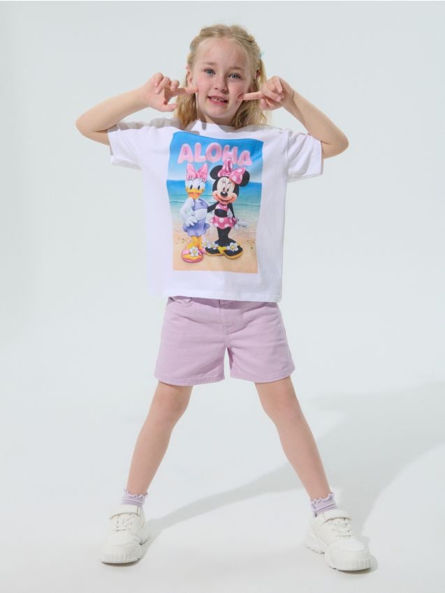 Sinsay - Tricou din bumbac cu imprimeu Minnie and Daisy - crem