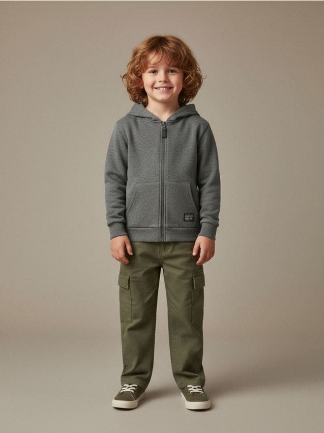 Sinsay - Hanorac cu fermoar lung - gri-închis