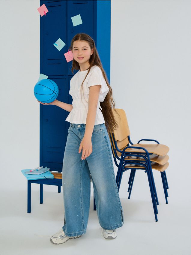 Wide leg farmerke - SINSAY
