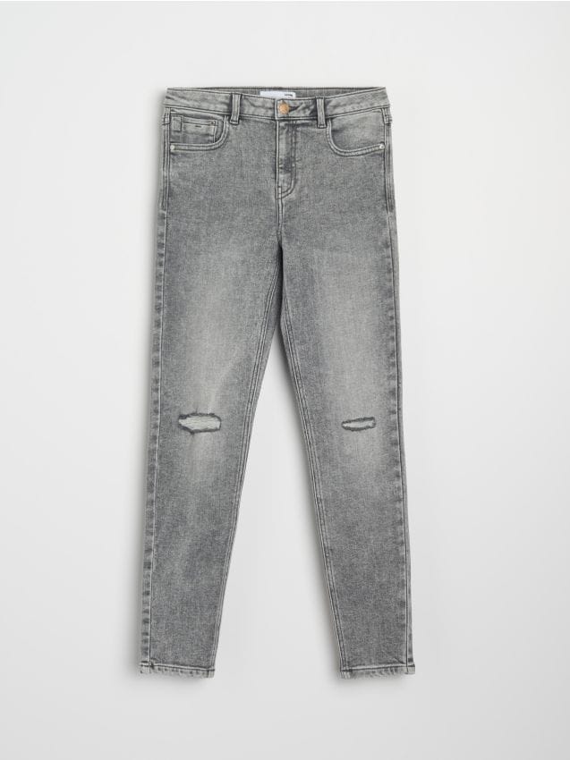 Sinsay - Rifle skinny - svetlošedá