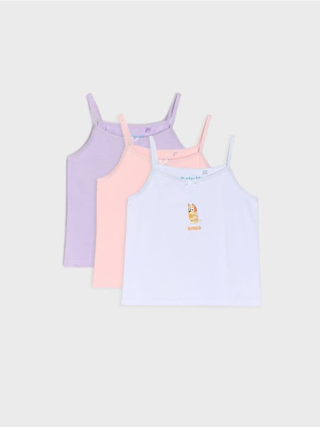 Sinsay - Bavlnené tričko 3 pack Bluey - biela