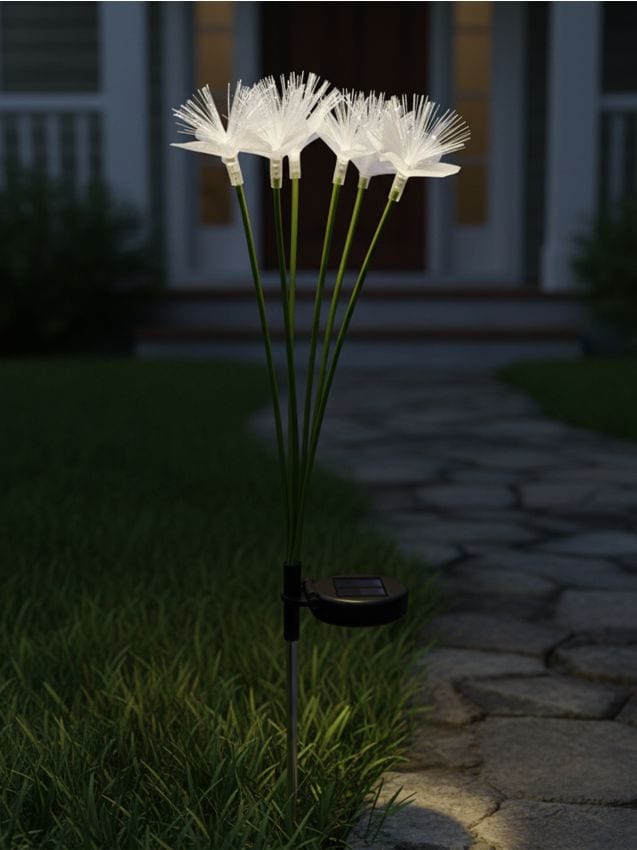 Sinsay - Lămpi solare de grădină în formă de flori - alb
