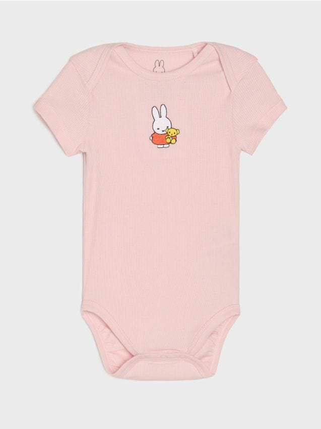 Sinsay - Body din jerseu reiat Miffy - roz-trandafiriu