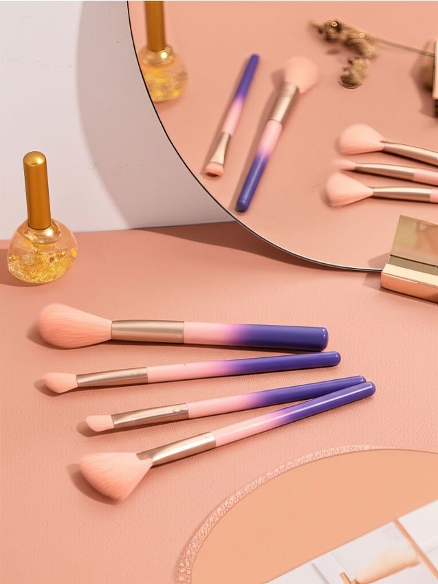 Sinsay - Sada 5 štetcov na make-up - pastelová ružová